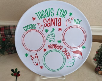 Treats for Santa Plate, Santa Plate, Snacks for Santa, Christmas