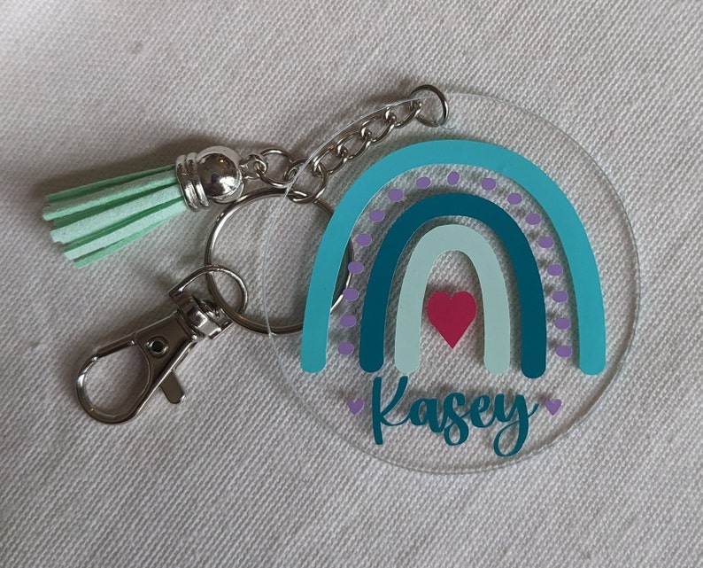Acrylic Keychains, Boho Rainbow Keychain, Keychains, Gifts, Teacher ...