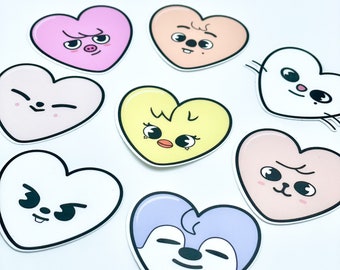 Pegatinas SK Hearts // Pegatinas K-Pop // Pegatinas troqueladas resistentes al agua