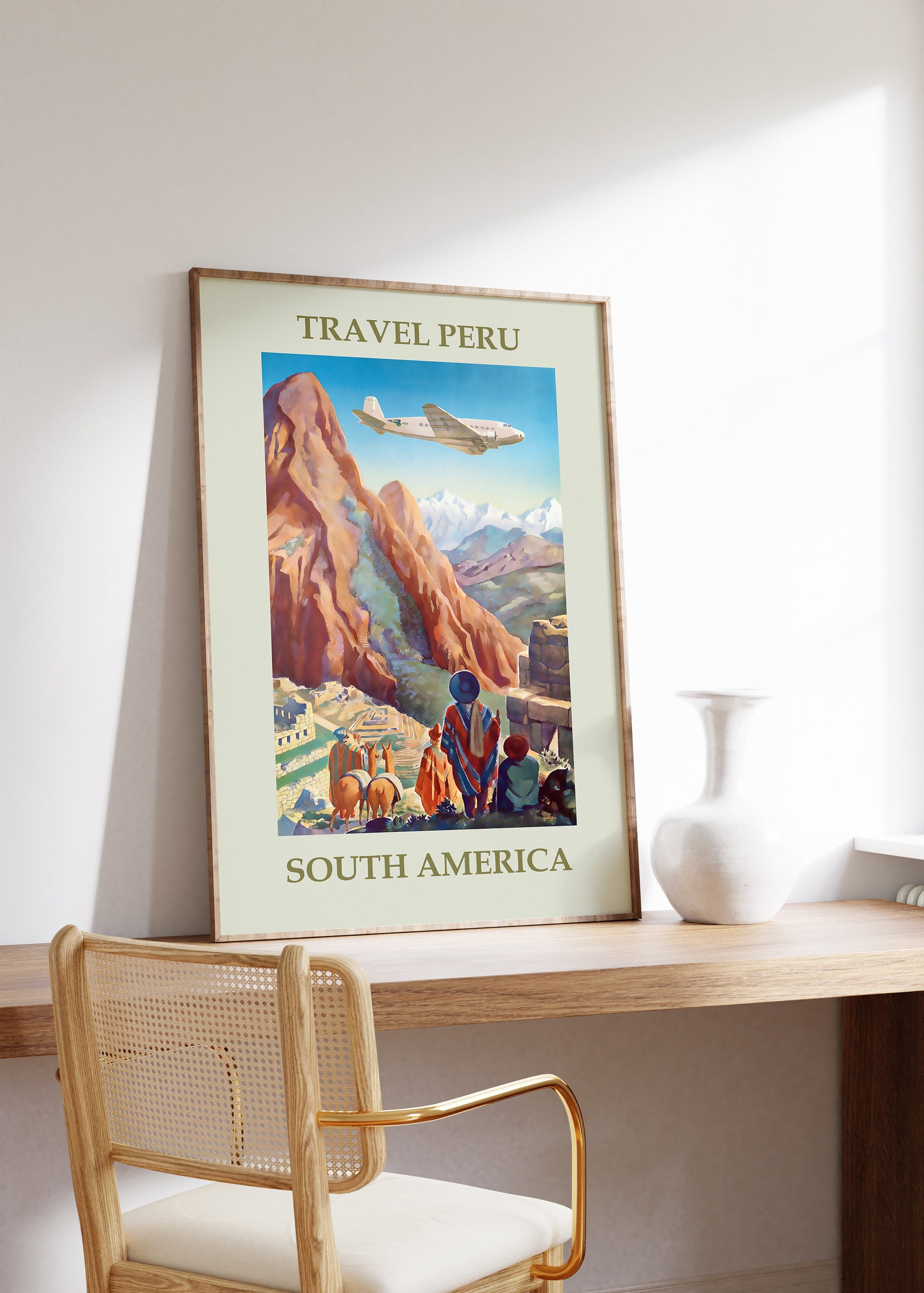 Vintage Peru Travel Poster Peru Wall Art Peru Travel Print Etsy