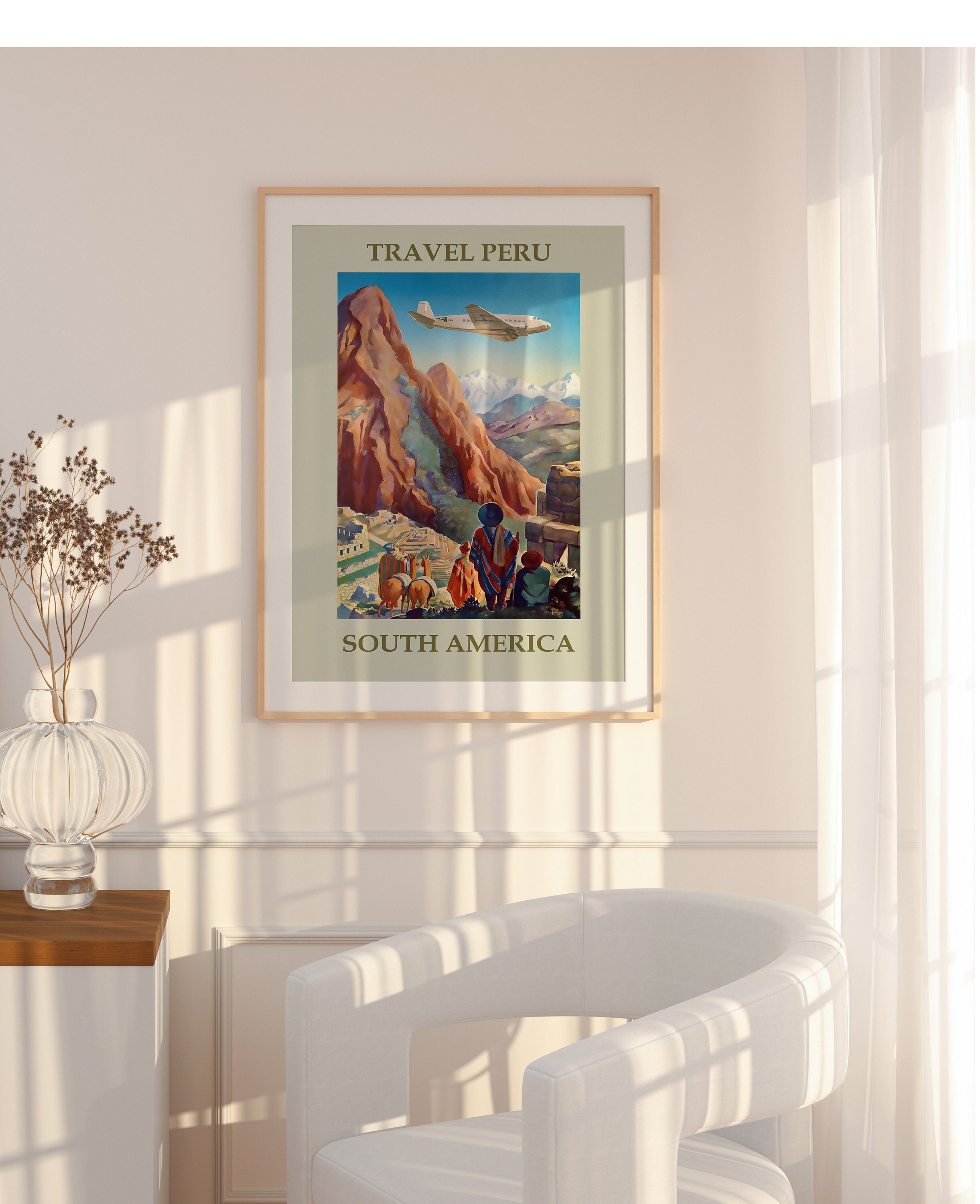 Vintage Peru Travel Poster Peru Wall Art Peru Travel Print Etsy