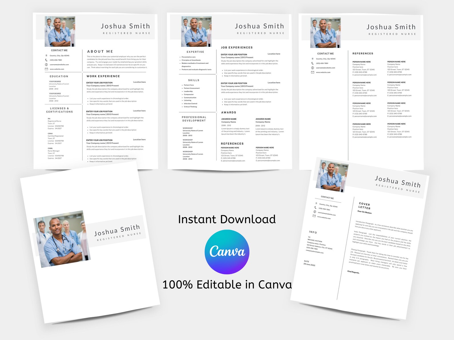 nursing-resume-template-nurse-resume-template-medical-etsy