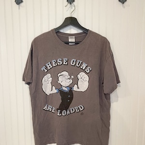Large Vintage Popeye cartoon novelty tee shirt
