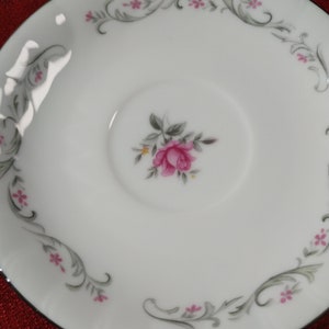 4 Royal Swirl Dessert bowls, 5 5/8 in. diameter, Pink Rose, silver trim