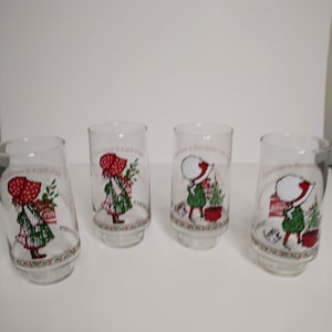 Holly Hobbie American Greetings Coca Cola Limited Edition Glasses Vintage Set of 4