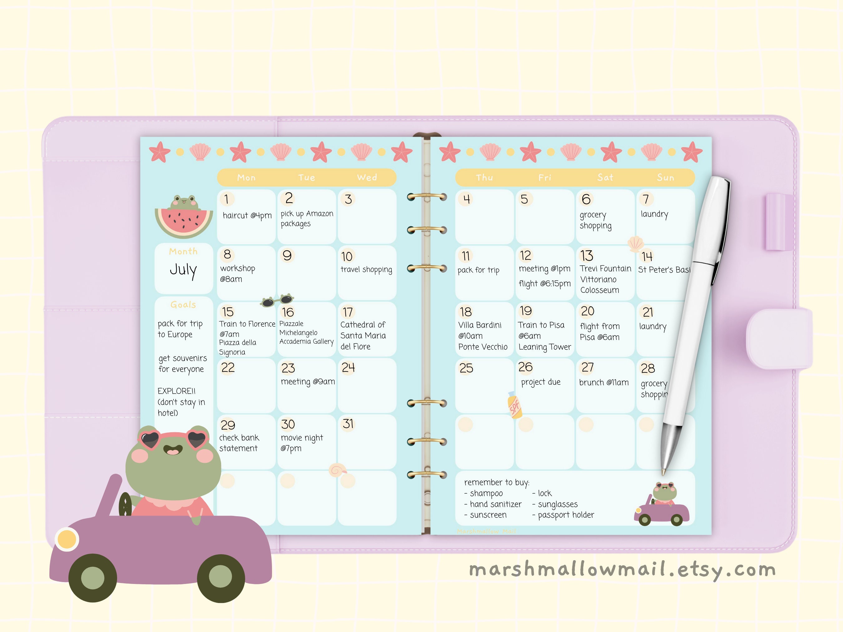 Pastel Monthly Planner Pages
