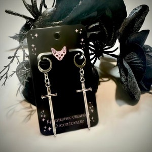 Stainless Steel Gothic Sword/Dagger Earrings