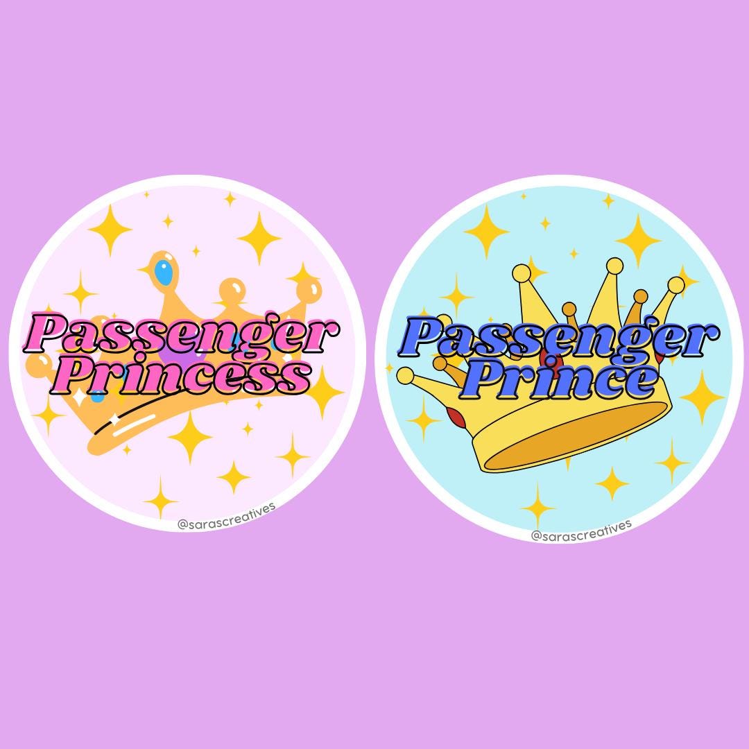 Prince Circle Sticker Passenger Princess/prince Vinyl Sticker – Crown Design, Car Decal - Etsy