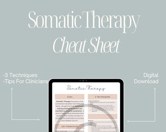 Somatische Therapie Spickzettel | Trauma Heilung | Sinneswahrnehmung | Seelische Fragen | Somatische Übungen | Regulation des Nervensystems | PDF-Datei