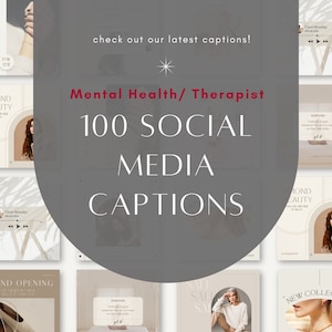 100 Social Media Captions | Wellness Coach | Private Practice  | Coaching Instagram Templates | Copy + Paste|  No Images | Social Media |
