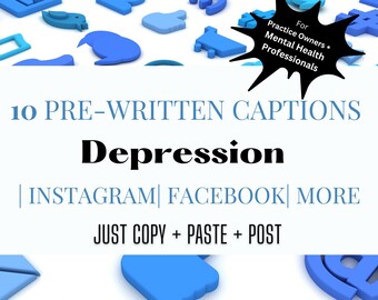 10 Pre-Written Social Media Captions and Hashtags on Depression | Instagram | Facebook | No Images | Copy + Paste