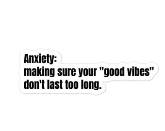 Anxiété, autocollant en vinyle, autocollant de gobelet d'anxiété, autocollant drôle d'introverti, drôle, autocollant d'ordinateur portable, autocollant d'anxiété