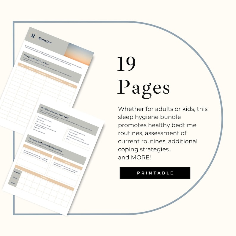 Sleep Hygiene Guide, Insomnia Solutions, Sleep Tips, Mental Health Worksheets, Bedtime Routine for Wellness