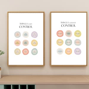 Mental Health POSTERS |set of 2| gallery wall | therapy decor|  counseling| therapist office| office| mental health| wall art| Control| CBT
