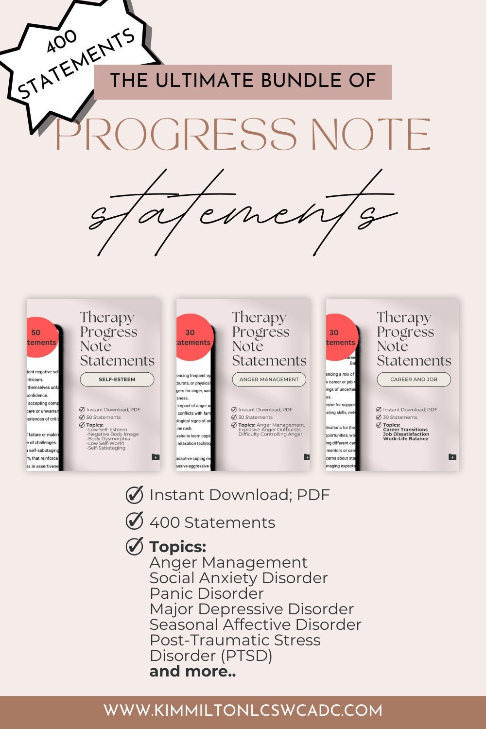Therapy Progress Note Statements MEGA Bundle| 400 Statements | Instant ...