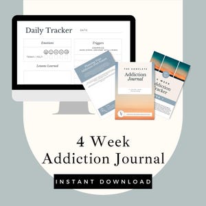 Addiction Journal, Recovery Planner, Therapy Worksheets, Self-Care Prompts, Sober Living Organizer, Digital Download |  Digital Download