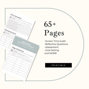 Screen Time Addiction Digital Workbook, Kids Therapy Tools, Parenting Strategies, Mindfulness Techniques, CBT Guide