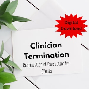 Continuação da carta de cuidado para proprietários de consultórios particulares enviarem APÓS a rescisão do médico | Download digital| Editável| Documento Word + Cópia PDF