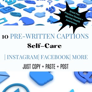 10 Pre-Written Social Media Captions and Hashtags on SELF CARE| Instagram | Facebook | Social Media|  No Images | Copy + Paste
