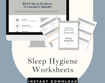 Werkboek slaaphygiëne, tips voor slapeloosheid, slaapdagboek, therapiewerkbladen, zelfzorg voor beter slapen |  Digitale download | Pdf