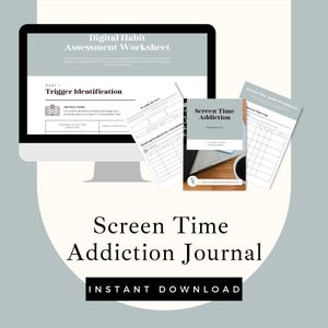 Screen Time Addiction Worksheets, Digital Detox for Kids, Parenting Tools, CBT Techniques, Mental Health Support