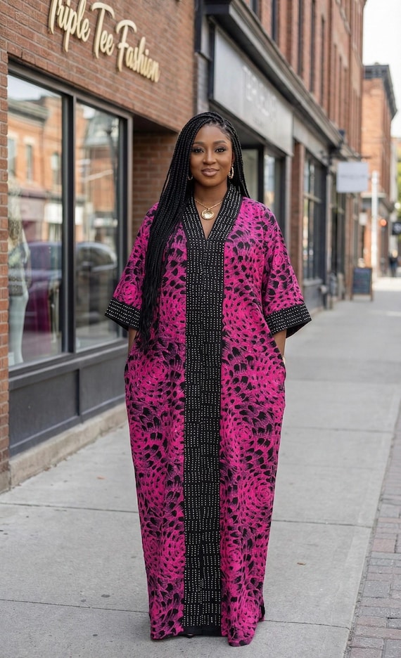 pink and black dress plus size Plus Size Glitter Print Sleeveless A-line Gown by Poly USA W1134