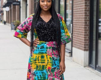 Afrikanisches Kampala Bubu Kleid: Pailletten-Kaftan, Einheitsgröße
