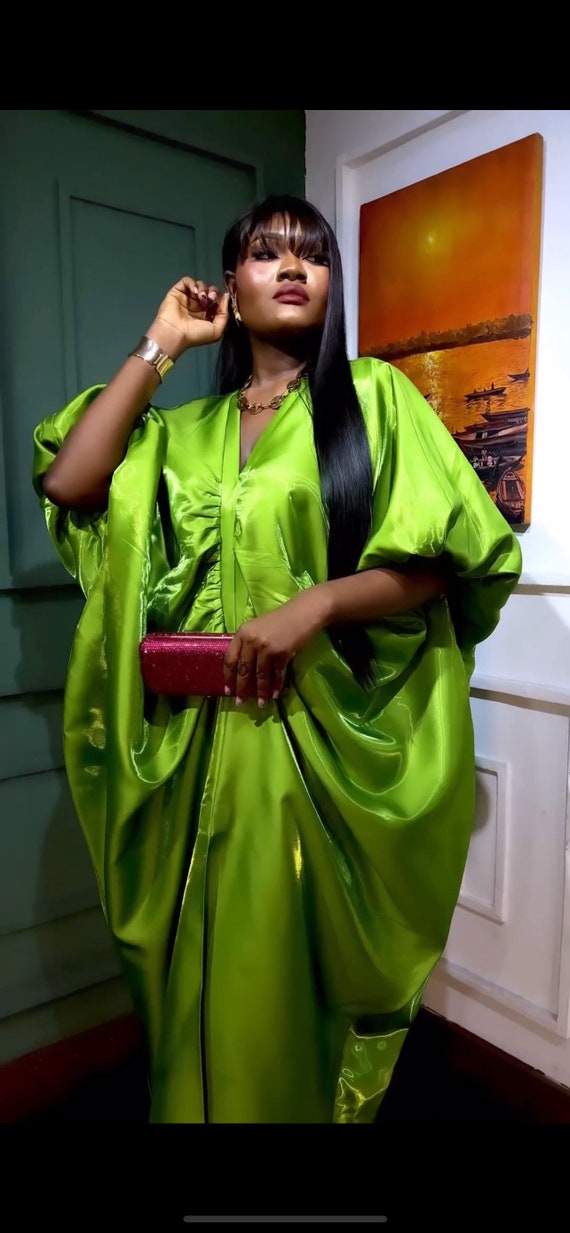 African Liquid Mikado Boubou Dress | Nigerian Kaftan African Liquid Mikado Boubou Dress | Nigerian Kaftan