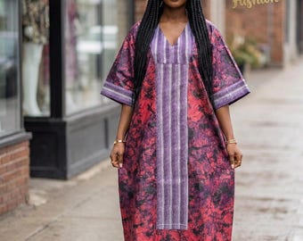 African Print Kampala Boubou Dress | One Size Kaftan