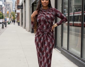 Bloom Mesh Maxi Dress – African-Inspired Floral Elegance | Sizes 12 & 14 | Triple Tee Fashion
