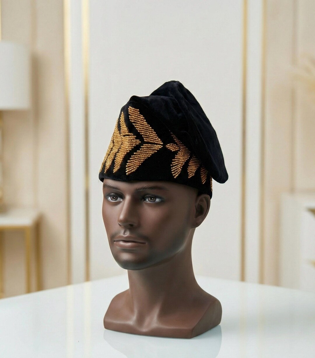 Handmade Velvet Beaded African Men's Cap | Nigerian Wedding - Etsy