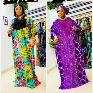 African dress| Adire| long danshiki | Kaftan| Jalabiya| Rich aunty | Nigerian made dress| Party dress| One size fits all| Kampala bubu