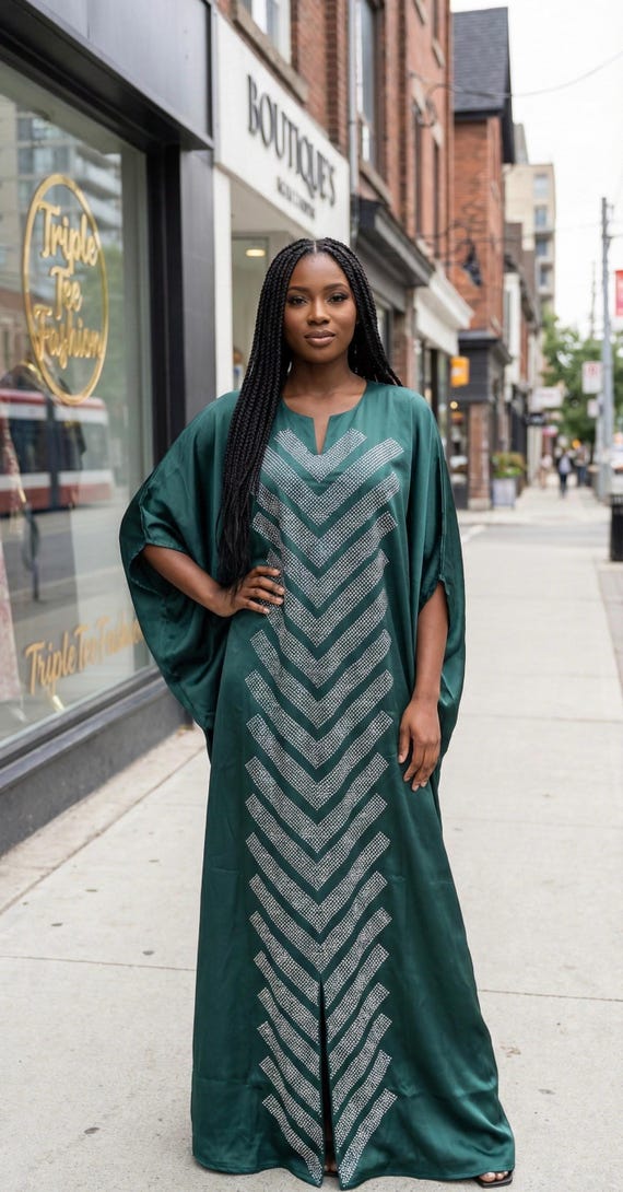 emerald green kaftan dress Duchess Silk Boubou: Crystal Patterned African white and gold quinceañera dress