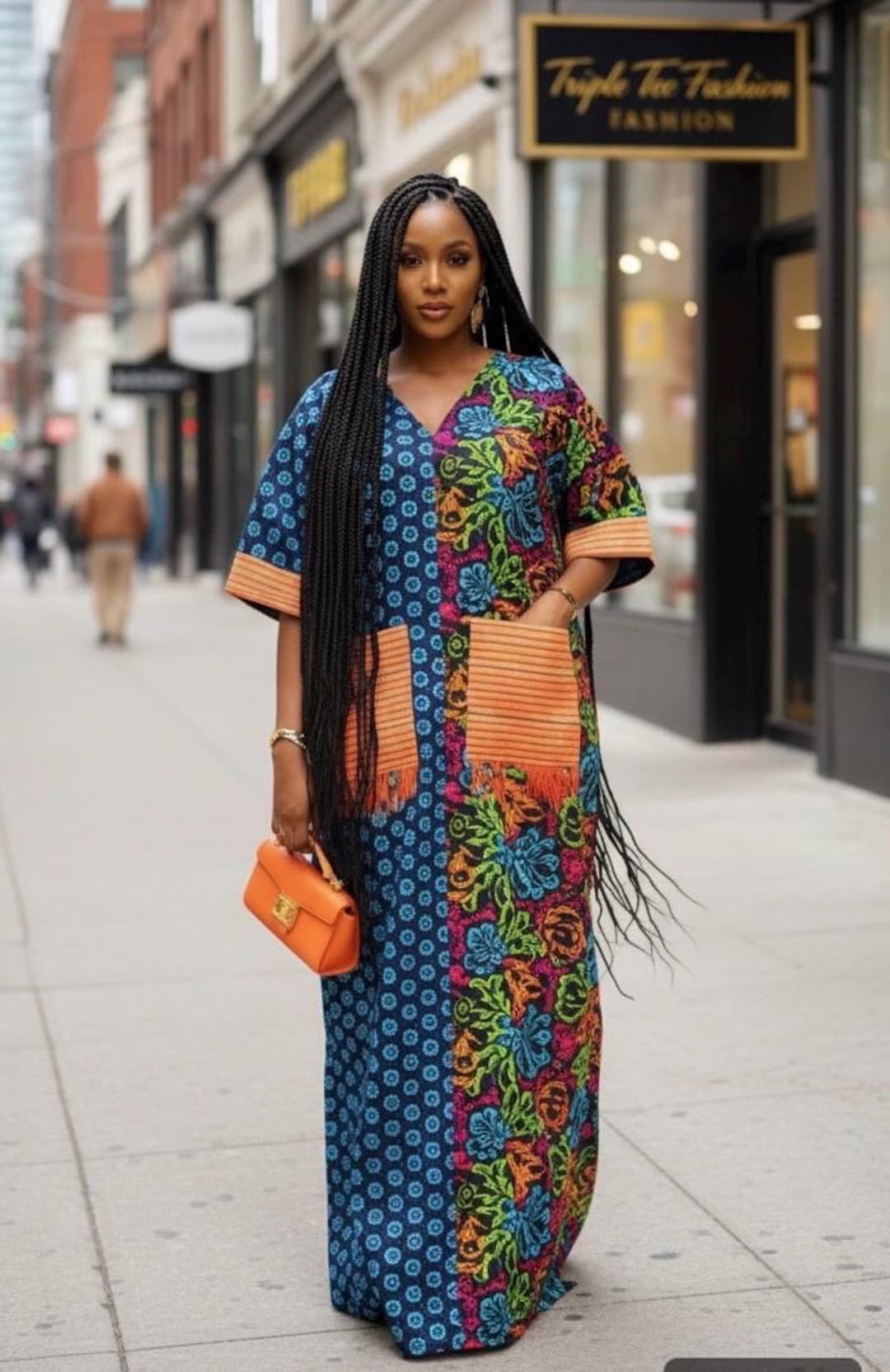 boubou dress for ladies Green Satin and African Print Dress Boubou  Eloli