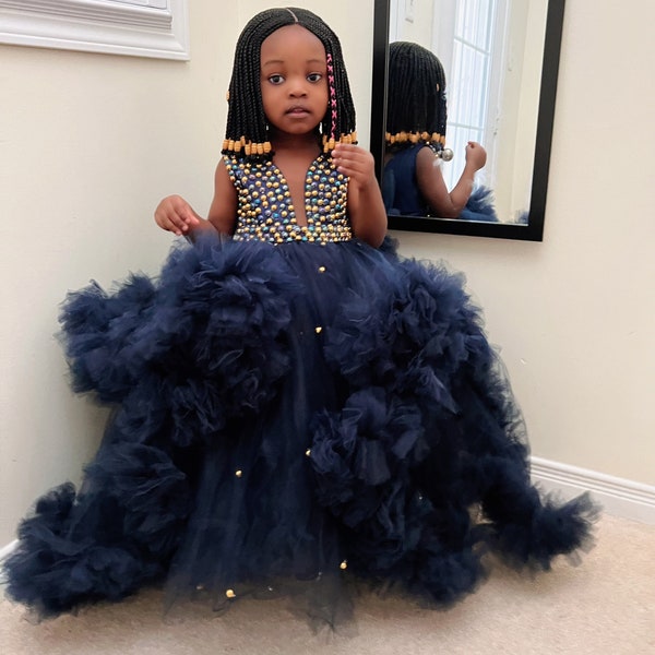 Belle robe d'anniversaire princesse bébé fille | Robe de demoiselle d'honneur | Robe de conte de fées | Robe de bal pour enfants|Robe de séance photo d'anniversaire pour enfants| Robe 2 en 1