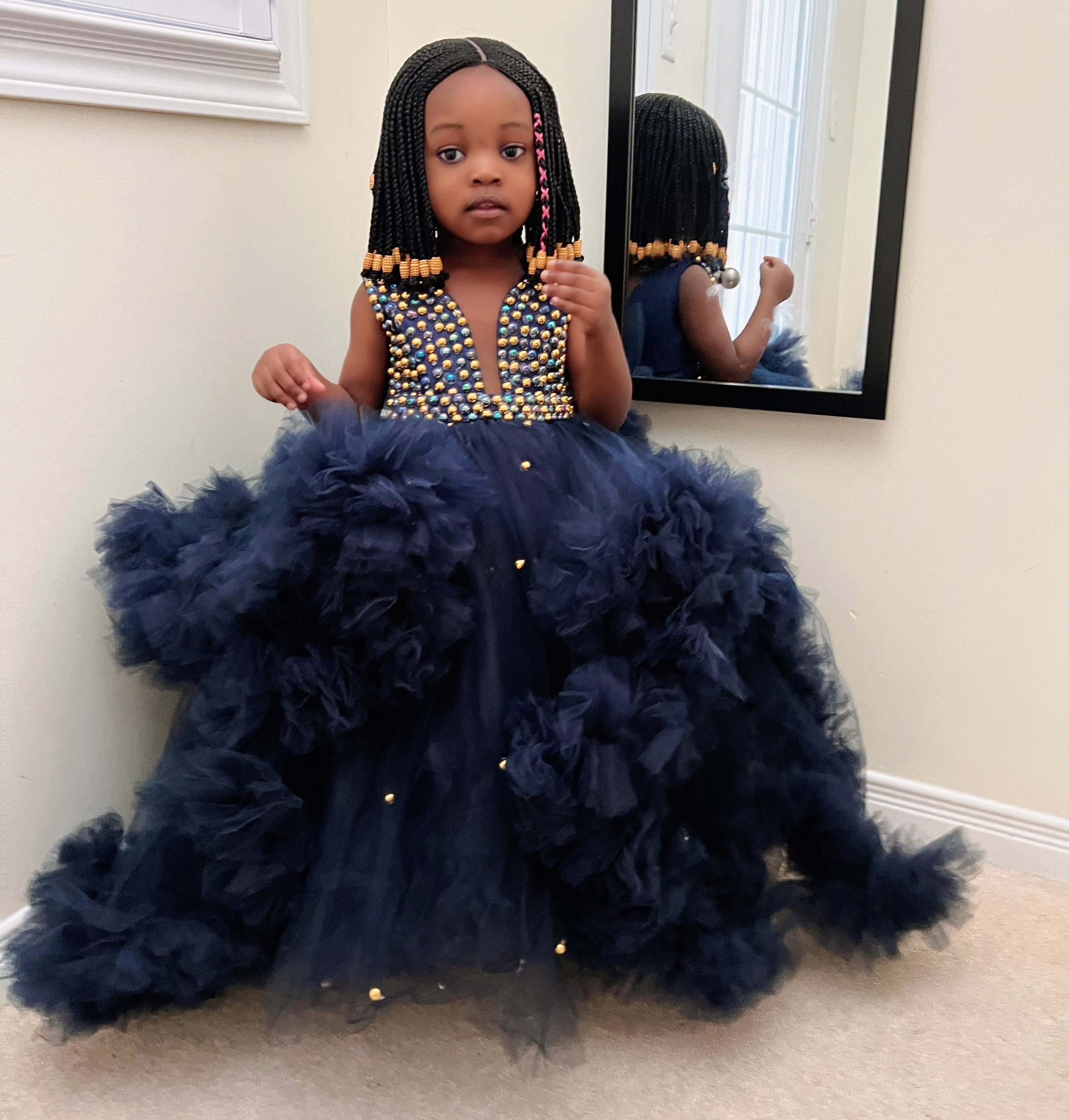 Beautiful Princess Baby Girl Birthday Dress Flower Girl Dress Fairytale Dress Kids Ballgown Kids Birthday Photoshoot Dress 2 in 1 Dress
