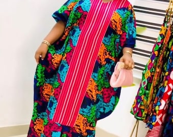 African Ankara boubou | long danshiki | Kaftan| Jalabiya| Adire | Ankara| Nigerian made| Kaftan| Modest dress| Ramadan| Rich Aunty