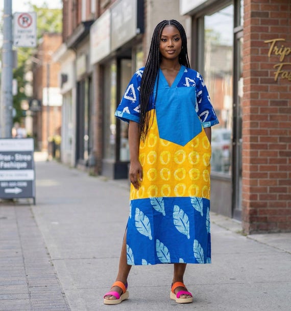 white christmas dresses Rakia African Print Silk Boubou – Teda Designs main image 1