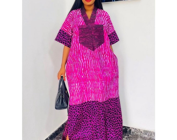 African Ankara Boubou Dress Kaftan Handmade African Print Dress