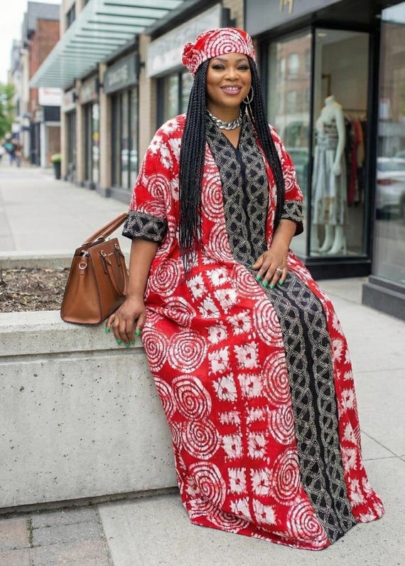 chinese dress ladies Ngakham African Maxi Dress and Head Scarf main image 1