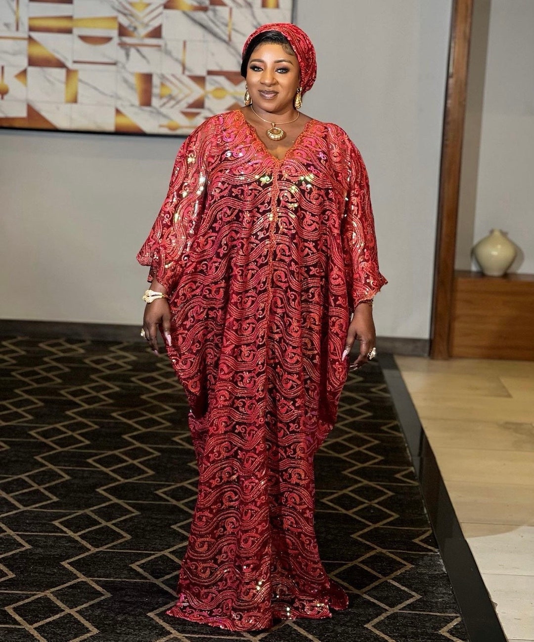 African Lace Boubou Dress| Eid Kaftan| African Print Dress | Nigerian ...