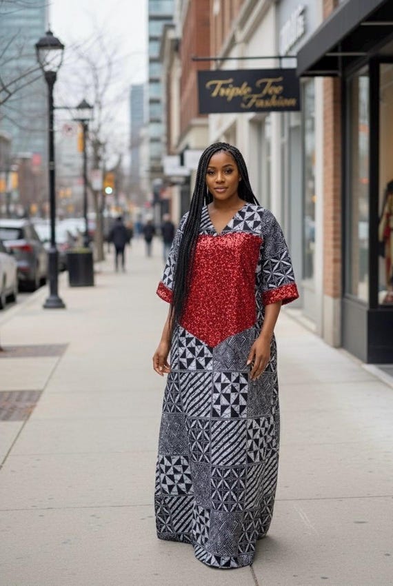 sequin kaftan dress African Kampala Sequin Kaftan Dress