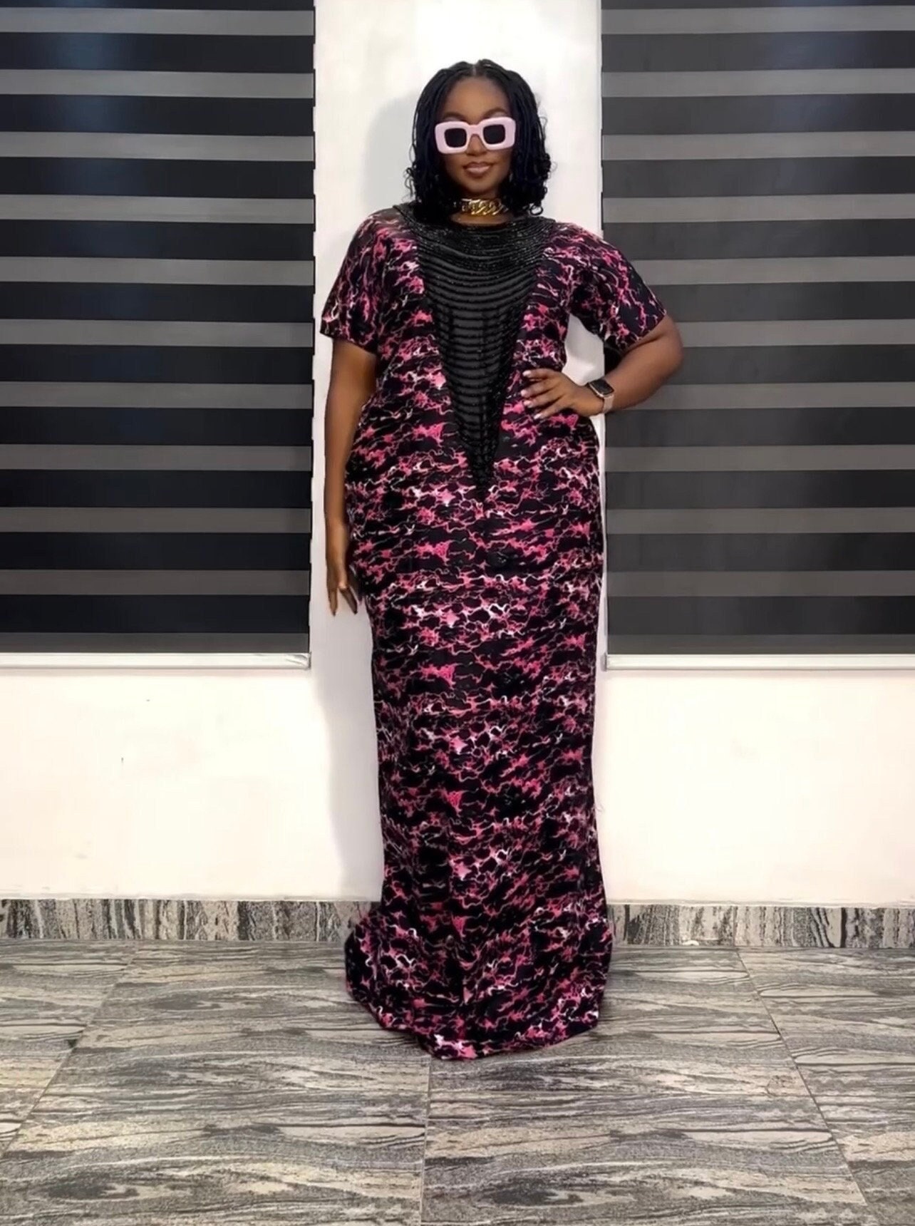 African Ankara Boubou dress Kaftan Handmade African print dress Nigerian made Tie and Dye Boubou Rich aunty Bubu