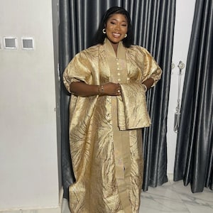 African dress| danshiki | Kaftan| Jalabiya| Rich aunty | Nigerian dress| Party dress| One size fits all| European brocade boubou| Rich Aunty