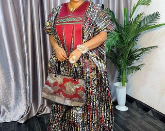 Robe africaine Ankara | danshiki | Caftan| Jalabiya| Tante riche | Robe nigériane | Robe de soirée| Taille unique | Boubou Adire| riche tante