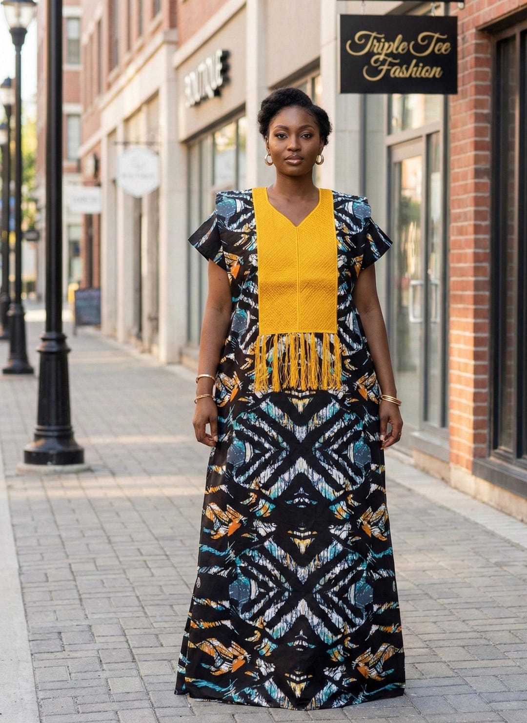 Phoenix Embroidery Ankara Dress | 60 Inch Kaftan - Etsy