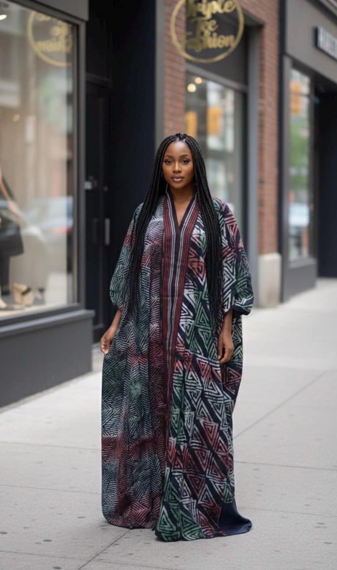 Handmade African Adire Batik Boubou Dress | Matching Headband - Etsy