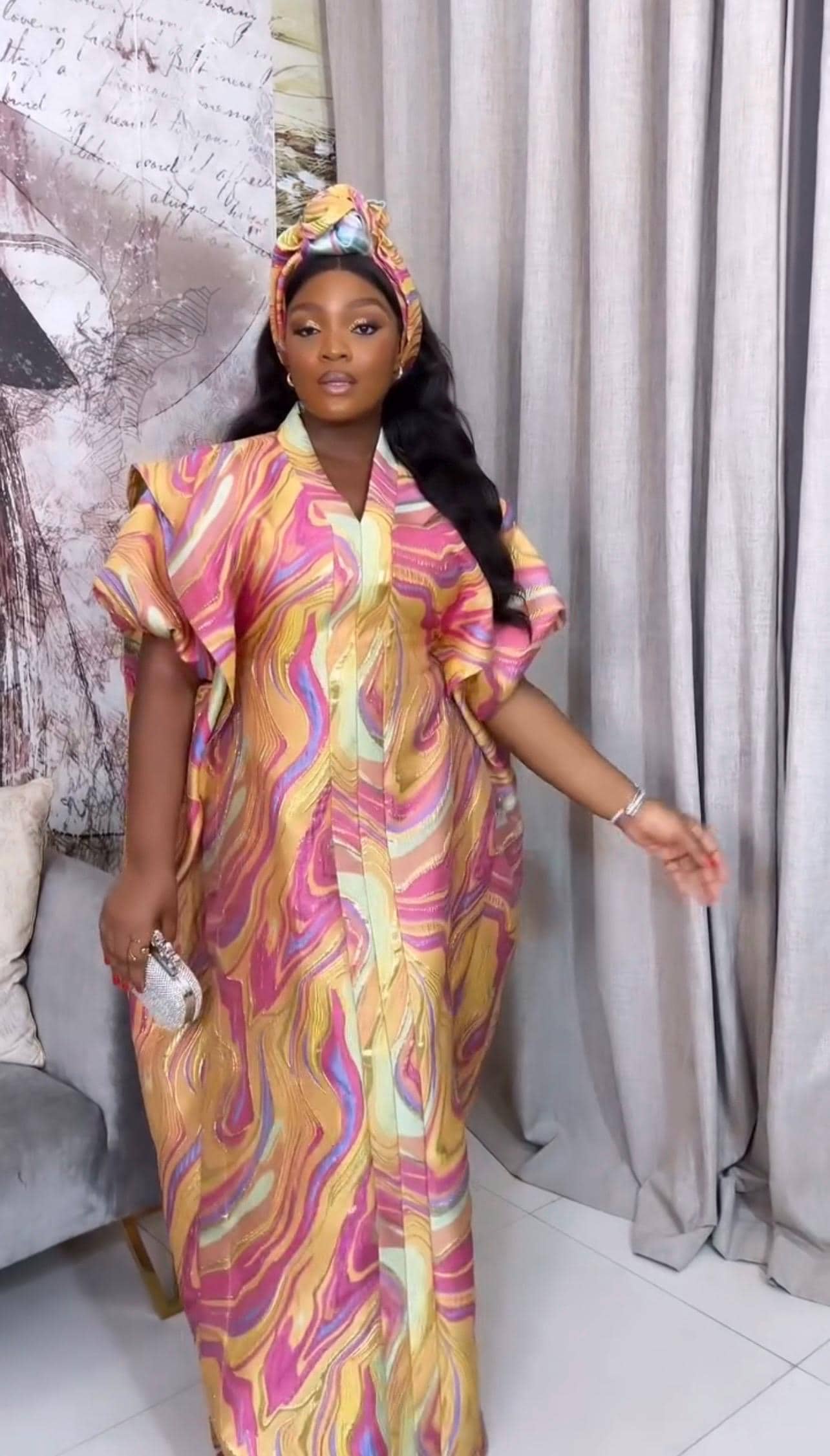 African brocade boubou dress Rich aunty danshiki Kaftan Jalabiya Nigerian dress bubu Party dress European brocade boubou Modesty