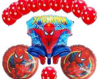 Spiderman Balloons for Happy Birthday Kids Boys Girls Party Supply Decoration (13 pcs)