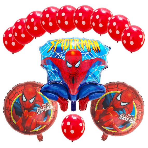 Argent - 1 ensemble de ballons Spiderman en aluminium, ballon de